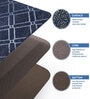 Blue Geometric Microfibre 30x18 Inches Anti Skid Door Mat