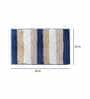 Blue Geometric Microfibre 36x24 Inches AntiSkid Bath Mat