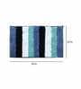 Blue Geometric Microfibre 36x24 Inches AntiSkid Bath Mat