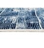Blue Geometric Nylon 3 ft x 5 ft Machine Made Carpet