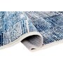 Blue Geometric Nylon 3 ft x 5 ft Machine Made Carpet