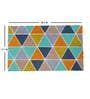 Blue Geometric Pattern Coir 30x18 Inches Antiskid Door Mat