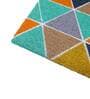 Blue Geometric Pattern Coir 30x18 Inches Antiskid Door Mat