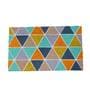 Blue Geometric Pattern Coir 30x18 Inches Antiskid Door Mat
