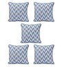 Blue Polyester Geometric 16x16 inches Cushion Cover (5Pc)