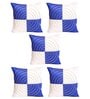 Blue Polyester Geometric 16x16 inches Cushion Cover (5Pc)