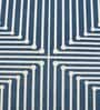 Blue Geometric Polyester 5 ft x 7 ft Machine made Carpet