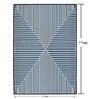 Blue Geometric Polyester 5 ft x 7 ft Machine made Carpet