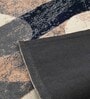 Blue Geometric Polyester 5 x 7 Feet Machine Made Carpet