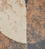 Blue Geometric Polyester 5 x 7 Feet Machine Made Carpet