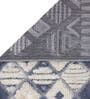 Blue Geometric Polyester 59x32 Inches Machine Made Floor Runner