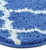 Blue Traditional Polyester 24x16 Inches AntiSkid Bath Mat