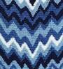 Blue Geometric Polyester AntiSkid Bathmat