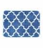 Blue Traditional Polyester 24x16 Inches AntiSkid Bath Mat