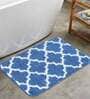 Blue Traditional Polyester 24x16 Inches AntiSkid Bath Mat