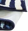 Blue Geometric Polyester AntiSkid Bathmat