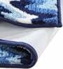 Blue Geometric Polyester AntiSkid Bathmat