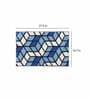 Blue Geometric Polyester AntiSkid Bathmat