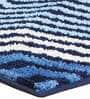 Blue Geometric Polyester AntiSkid Bathmat