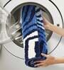 Blue Geometric Polyester AntiSkid Bathmat