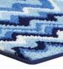 Blue Geometric Polyester AntiSkid Bathmat