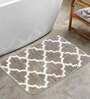 Brown Trellis Traditional Polyester 28x20 Inches AntiSkid Bath Mat