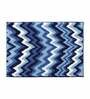 Blue Geometric Polyester AntiSkid Bathmat