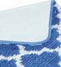 Blue Traditional Polyester 24x16 Inches AntiSkid Bath Mat