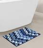 Blue Geometric Polyester AntiSkid Bathmat