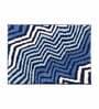 Blue Geometric Polyester AntiSkid Bathmat
