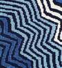 Blue Geometric Polyester AntiSkid Bathmat