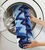Blue Geometric Polyester AntiSkid Bathmat