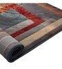 Blue Geometric Polypropylene 5 ft x 7 ft Machine Made Carpet