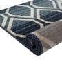 Blue Geometric PP Heatset 5 x 7 Feet  Machine -Made Carpet