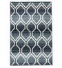 Blue Geometric PP Heatset 5 x 7 Feet  Machine -Made Carpet