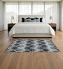 Blue Geometric PP Heatset 6 x 9 Feet  Machine -Made Carpet