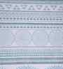 Blue Geometric Print 144 TC Cotton Double Bed Fitted Sheet with 2 Pillow Case Sensory Bloom Collection