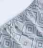 Blue Geometric Print 144 TC Cotton Double Bed Fitted Sheet with 2 Pillow Case Sensory Bloom Collection