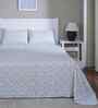 Blue Geometric Print 144 TC Cotton Double Bed Sheet with 2 Pillow Covers Sensory Bloom Collection