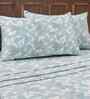 Blue Geometric Print 200 TC Cotton Single Bed Sheet with 1 Pillow Cover Eclectic Geo Collection