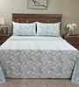 Blue Geometric Print 200 TC Cotton Single Bed Sheet with 1 Pillow Cover Eclectic Geo Collection