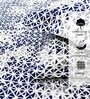 Blue Geometric Printed Fitted Bedsheet for 72 x 78 Inches Mattress with 6 Inch Depth