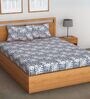 Blue Geometric Printed Fitted Bedsheet for 72 x 78 Inches Mattress with 6 Inch Depth