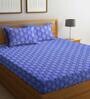 Blue Traditional 300 TC 100% Cotton King Sized Bed Sheets with 2 Pillow Covers