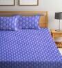 Blue Traditional 300 TC 100% Cotton King Sized Bed Sheets with 2 Pillow Covers