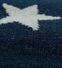 Blue Abstract Wool & Rayon Chenille 8 ft x 10 ft Hand Knotted Carpet