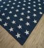 Blue Abstract Wool & Rayon Chenille 8 ft x 10 ft Hand Knotted Carpet