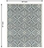 Blue Geometric Wool And Cotton 8 X 5 Feet Hand Tufted Carpet