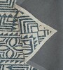 Blue Geometric Wool And Cotton 8 X 5 Feet Hand Tufted Carpet