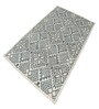 Blue Geometric Wool And Cotton 8 X 5 Feet Hand Tufted Carpet